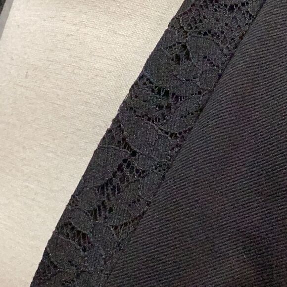 Rebecca Taylor Black Executive Lace Panel Blazer Sz 4 - Picture 13 of 16
